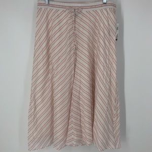 Lauren Ralph Lauren Pinstripe A-Line Midi Skirt